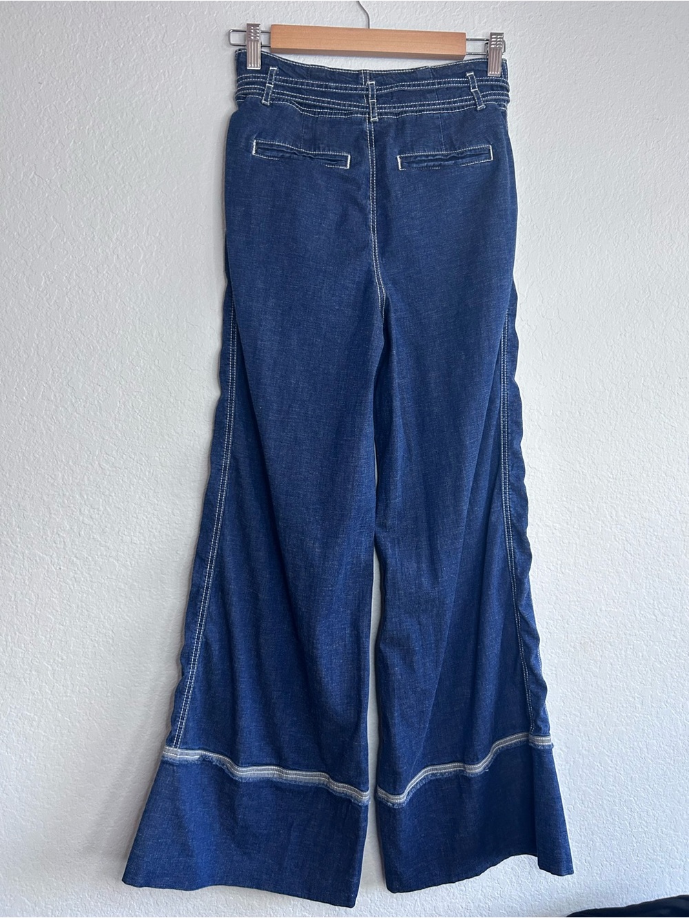 Anthropologie Pilcro and the Letterpress Dark Blue Wide-Leg Jeans, Size 26 - Picture 5 of 10